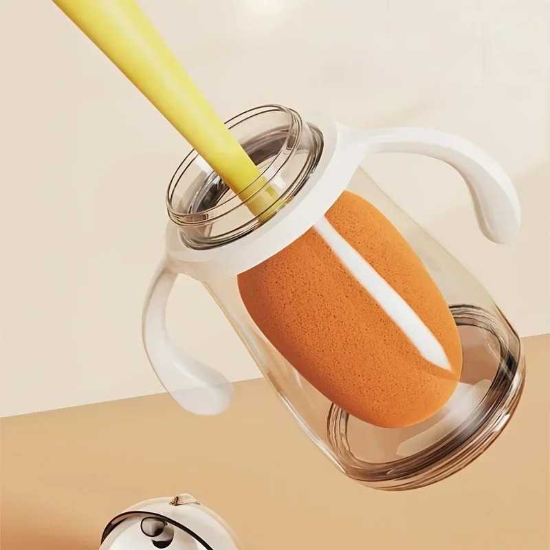 3 In 1 Cleaning Brush Cup Scrubber Long Handle Lazy Bottles Brush Glass Cleaner Thermos Washing Brush Kitchen Clean Accessories